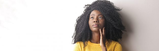 portrait of young black woman in studio