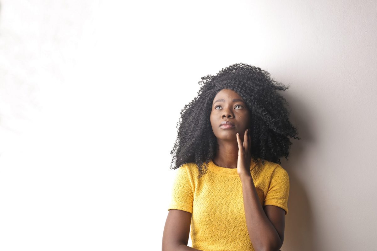 portrait of young black woman in studio